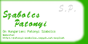 szabolcs patonyi business card